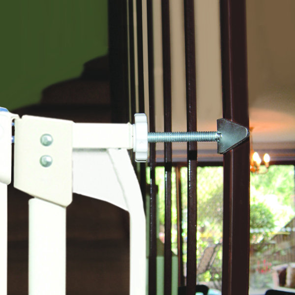 Baby gate attached sales to metal railing